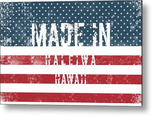 Haleiwa Metal Print featuring the digital art Made in Haleiwa, Hawaii #1 by Tinto Designs