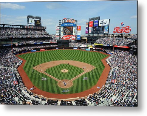 Citi Field Metal Print featuring the photograph Milwaukee Brewers V New York Mets #1 by Rich Pilling