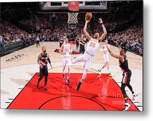 Nba Pro Basketball Metal Print featuring the photograph New York Knicks V Portland Trail Blazers by Sam Forencich