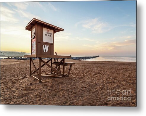 America Metal Print featuring the photograph Newport Beach Wedge Lifeguard Tower W Sunrise Photo #2 by Paul Velgos