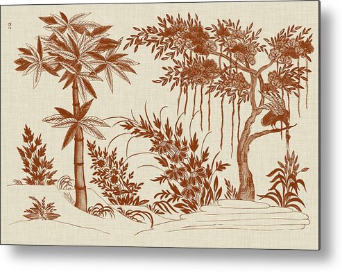 Asian & World Culture Metal Print featuring the painting Ornamental Trees #1 by Vision Studio