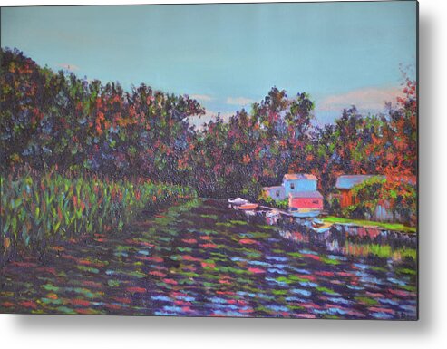 Piermont Metal Print featuring the painting Piermont Canal by Beth Riso