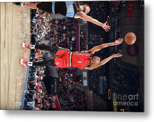 Anfernee Simons Metal Print featuring the photograph Portland Trailblazers V Cleveland by David Liam Kyle
