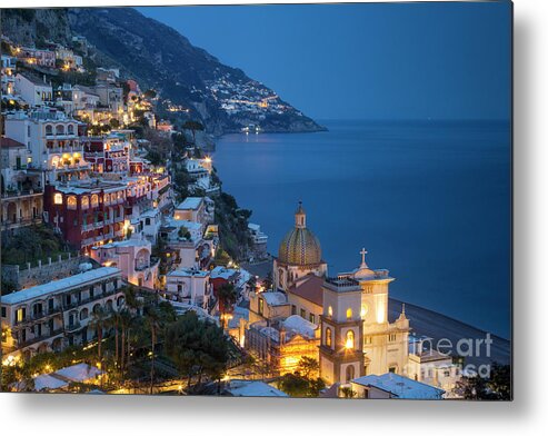 Amalfi Coast Metal Print featuring the photograph Positano Twilight by Brian Jannsen