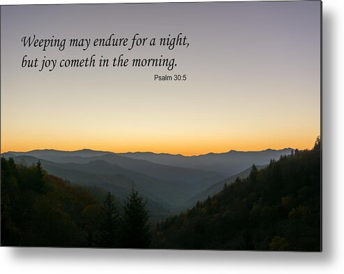 Great Metal Print featuring the photograph Psalm 30 Sunrise #2 by Douglas Wielfaert