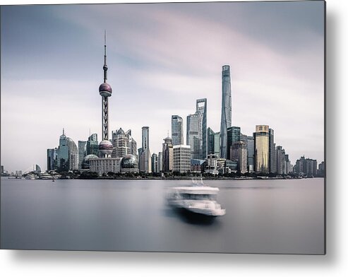 Yancho Sabev Photography Metal Print featuring the photograph Pudong by Yancho Sabev Art