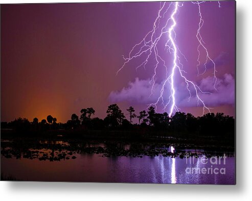 Lightning Metal Print featuring the photograph Purple Haze #1 by Quinn Sedam