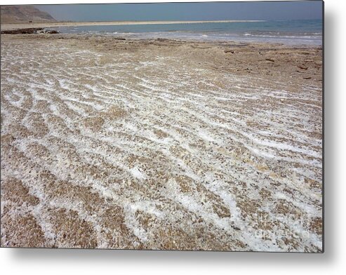 Dead Sea Metal Print featuring the photograph Salt Deposits On The Shore Of The Dead Sea #1 by Science Photo Library