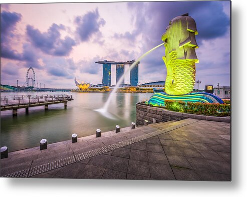 Landscape Metal Print featuring the photograph Singapore - September 6, 2015 #1 by Sean Pavone