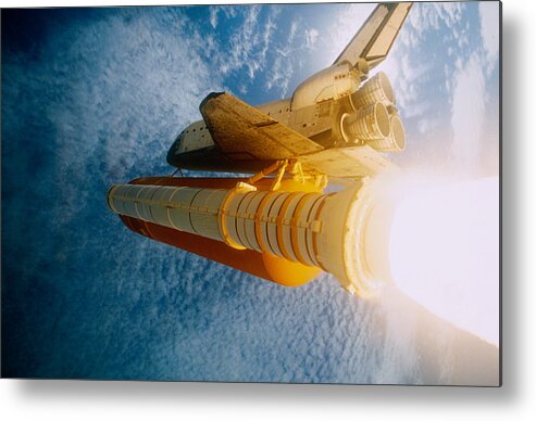Technology Metal Print featuring the photograph Space Shuttle In Space #1 by Stocktrek