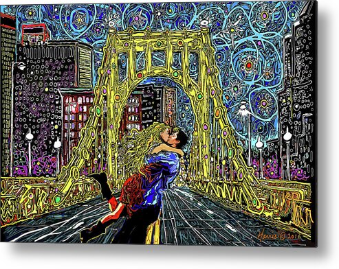 Pittsburgh Metal Print featuring the digital art The Kiss #1 by Frank Harris
