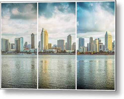 Three Skylines Triptych Metal Print featuring the photograph Three Skylines Triptych #1 by Joseph S Giacalone