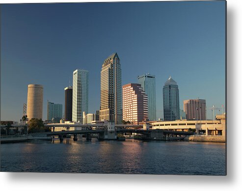 Downtown District Metal Print featuring the photograph Usa, Florida, Tampa Skyline With #1 by Guy Vanderelst