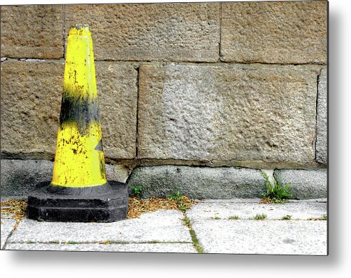 Alert Metal Print featuring the photograph Yellow cone #1 by Tom Gowanlock