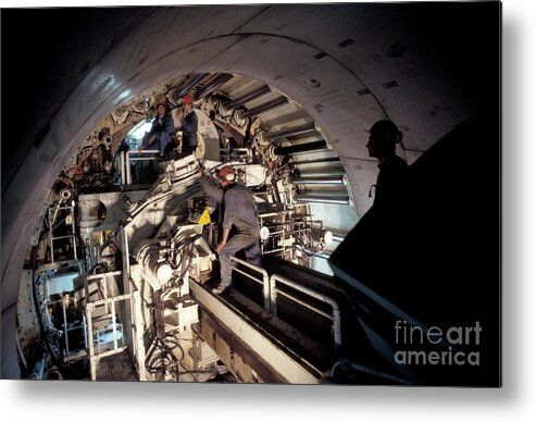 City Transport Metal Print featuring the photograph Metro Train Tunnel Construction #14 by Patrick Landmann/science Photo Library