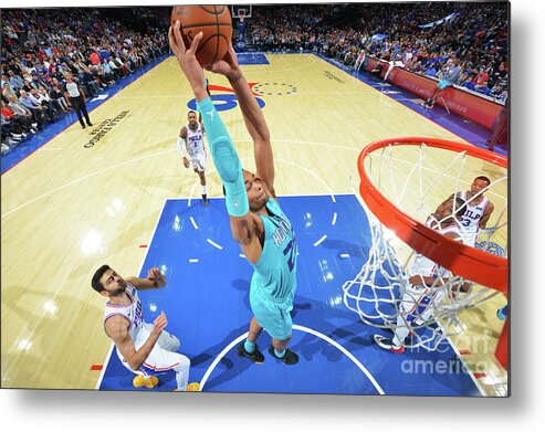 Nba Pro Basketball Metal Print featuring the photograph Charlotte Hornets V Philadelphia 76ers by Jesse D. Garrabrant