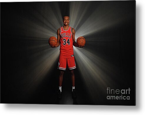 Wendell Carter Jr Metal Print featuring the photograph 2018 Nba Rookie Photo Shoot #18 by Jesse D. Garrabrant