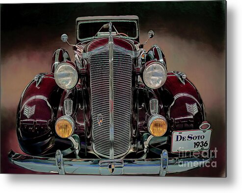 Cars Metal Print featuring the mixed media 1936 DeSoto Artistry by DB Hayes