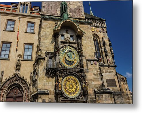 Ancient Metal Print featuring the photograph Astronomical clock in Prague #2 by Vivida Photo PC