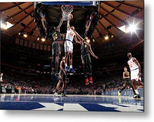 Allonzo Trier Metal Print featuring the photograph Atlanta Hawks V New York Knicks by Nathaniel S. Butler