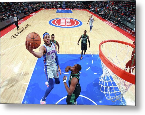 Bruce Brown Metal Print featuring the photograph Boston Celtics V Detroit Pistons by Brian Sevald