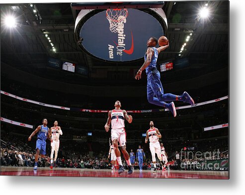 Nba Pro Basketball Metal Print featuring the photograph Dallas Mavericks V Washington Wizards by Ned Dishman