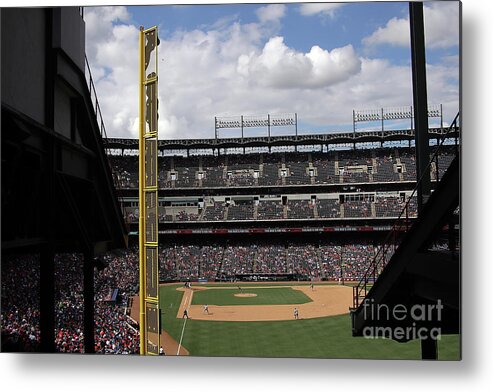 American League Baseball Metal Print featuring the photograph Detroit Tigers V Texas Rangers by Ronald Martinez