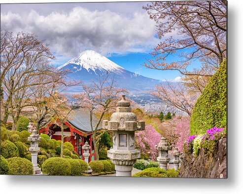 Landscape Metal Print featuring the photograph Gotemba City, Japan At Peace Park #2 by Sean Pavone