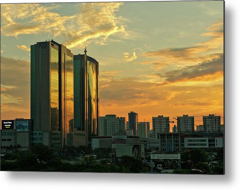 Outdoors Metal Print featuring the photograph Hanoi City In The Sunrise #2 by Long Hoang