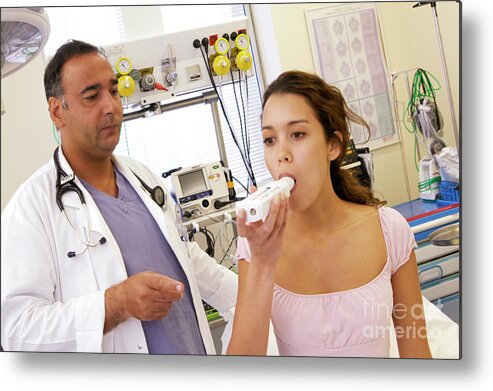 Lung Function Metal Print featuring the photograph Lung Function Test #2 by Aj Photo/science Photo Library