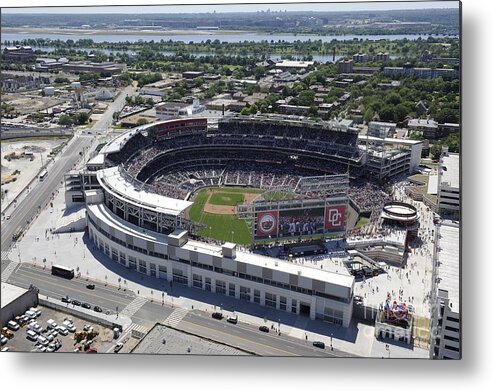 National League Baseball Metal Print featuring the photograph Milwaukee Brewers V Washington Nationals #2 by G Fiume