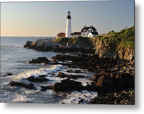 Water's Edge Metal Print featuring the photograph Portland Head Light #2 by Aimintang