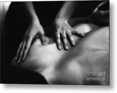 Therapy Metal Print featuring the photograph Shoulder Massage by Microgen Images/science Photo Library