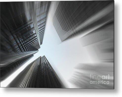 Chicago Metal Print featuring the photograph Skyscrapers in Motion by Raul Rodriguez