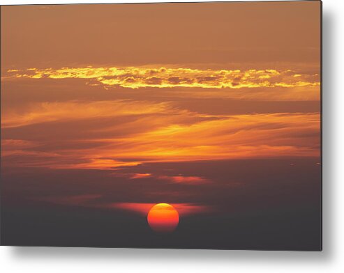 Sweden Metal Print featuring the pyrography Sunset #2 by Magnus Haellquist