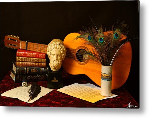 Still Life Metal Print featuring the photograph The Arts #2 by Rein Nomm