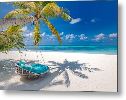 Landscape Metal Print featuring the photograph Tropical Beach Panorama As Summer #2 by Levente Bodo