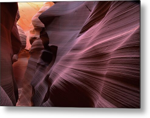 Antelope Canyon Metal Print featuring the photograph Abstract Sandstone Sculptured Canyon #20 by Mitch Diamond