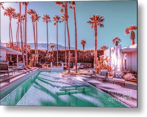 Mid-century Modern Metal Print featuring the photograph 2262 Affluent Luxe Style Mid-Century Modern Estate Palm Springs Architecture by Amyn Nasser