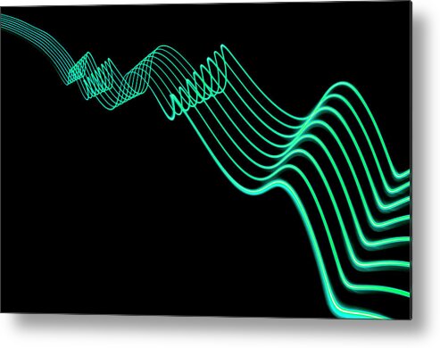 Parallel Metal Print featuring the photograph Abstract Colored Light Trails With #3 by John Rensten