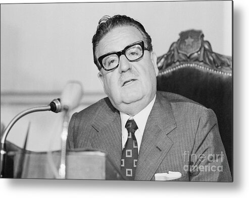 People Metal Print featuring the photograph Chilean President Salvador Allende #3 by Bettmann