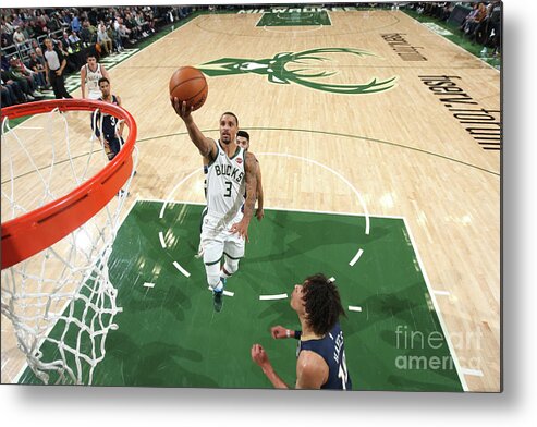 George Hill Metal Print featuring the photograph New Orleans Pelicans V Milwaukee Bucks by Gary Dineen