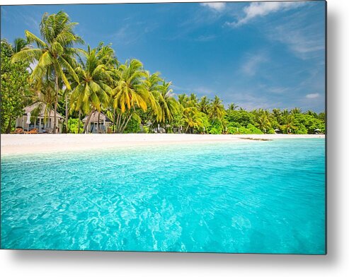Landscape Metal Print featuring the photograph Tropical Beach Background As Summer #36 by Levente Bodo