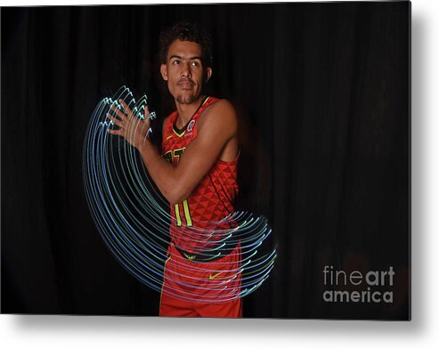 Trae Young Metal Print featuring the photograph 2018 Nba Rookie Photo Shoot #38 by Brian Babineau