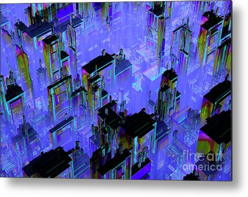 Population Explosion Metal Print featuring the digital art 3d Rendered Illustration, Microchip by Westend61