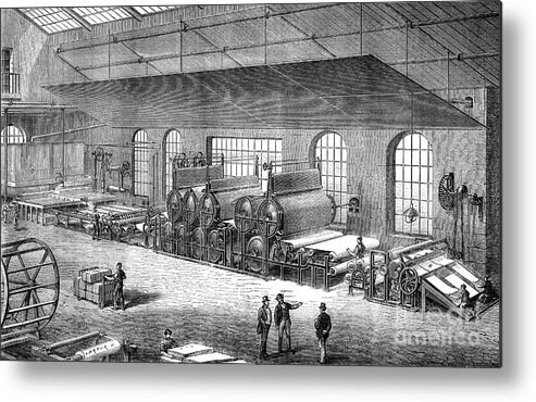 1867 Metal Print featuring the photograph 19th Century Paper Factory #4 by Collection Abecasis/science Photo Library