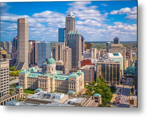 Landscape Metal Print featuring the photograph Indianapolis, Indiana, Usa Downtown #4 by Sean Pavone