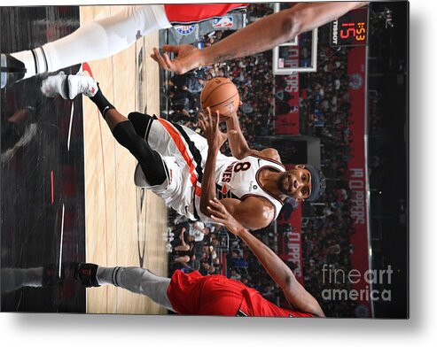 Maurice Harkless Metal Print featuring the photograph Portland Trail Blazers V La Clippers by Andrew D. Bernstein