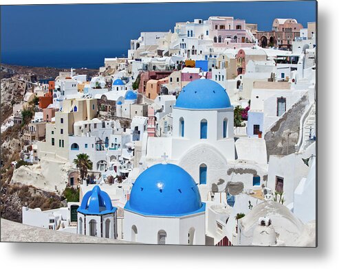 Greek Culture Metal Print featuring the photograph Santorini Famous Churches #4 by Mbbirdy