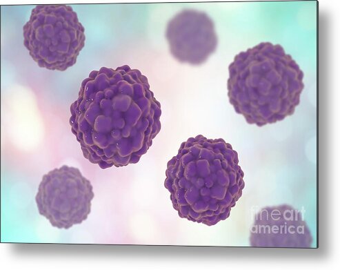 Nobody Metal Print featuring the photograph Transfusion Transmitted Virus Particles #4 by Kateryna Kon/science Photo Library
